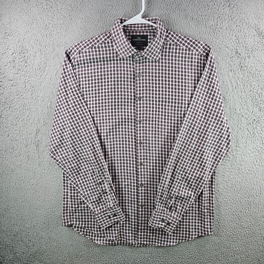 Rodd & Gunn Mens Original Fit Gingham Button Down Shirt Red Navy White Size M